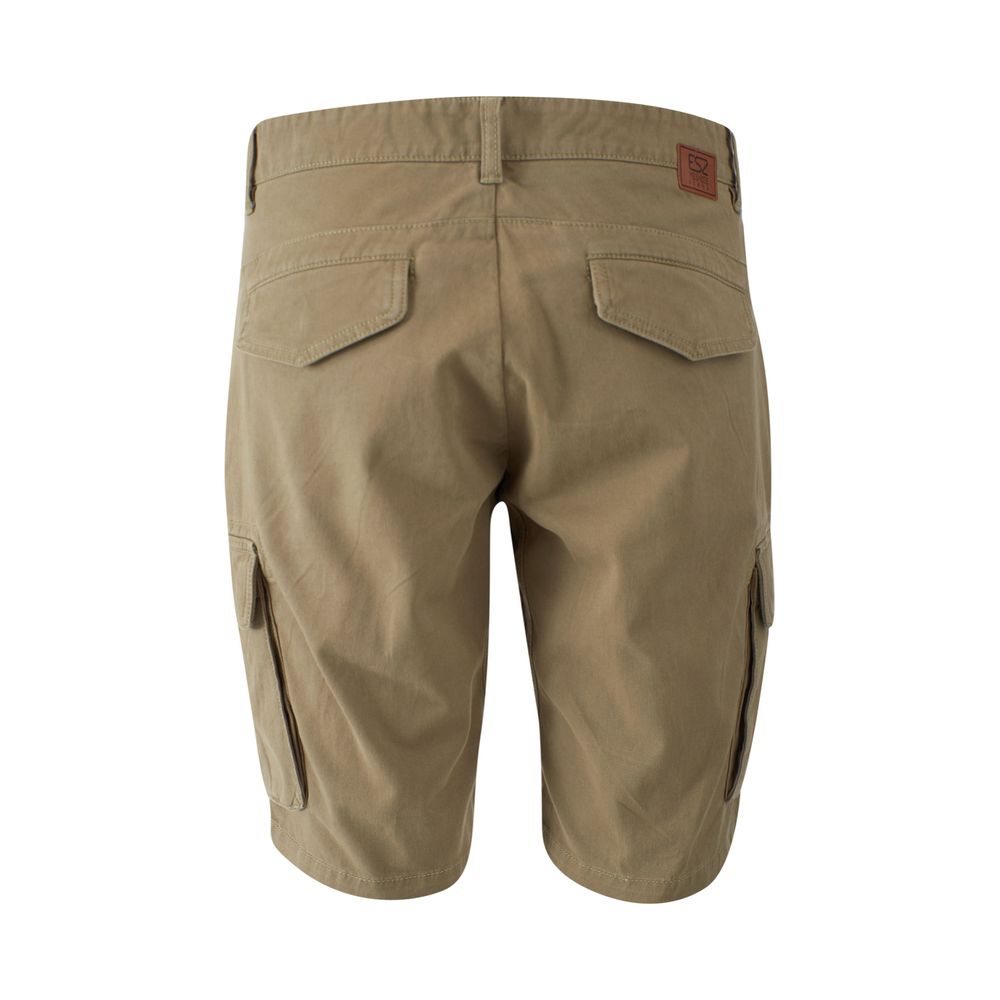 Yes Zee Beige Cotton Bermuda Shorts for Elevated Style