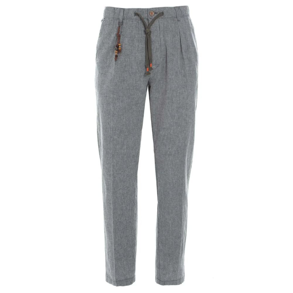 Yes Zee Gray Cotton Trouser for Sophisticated Style