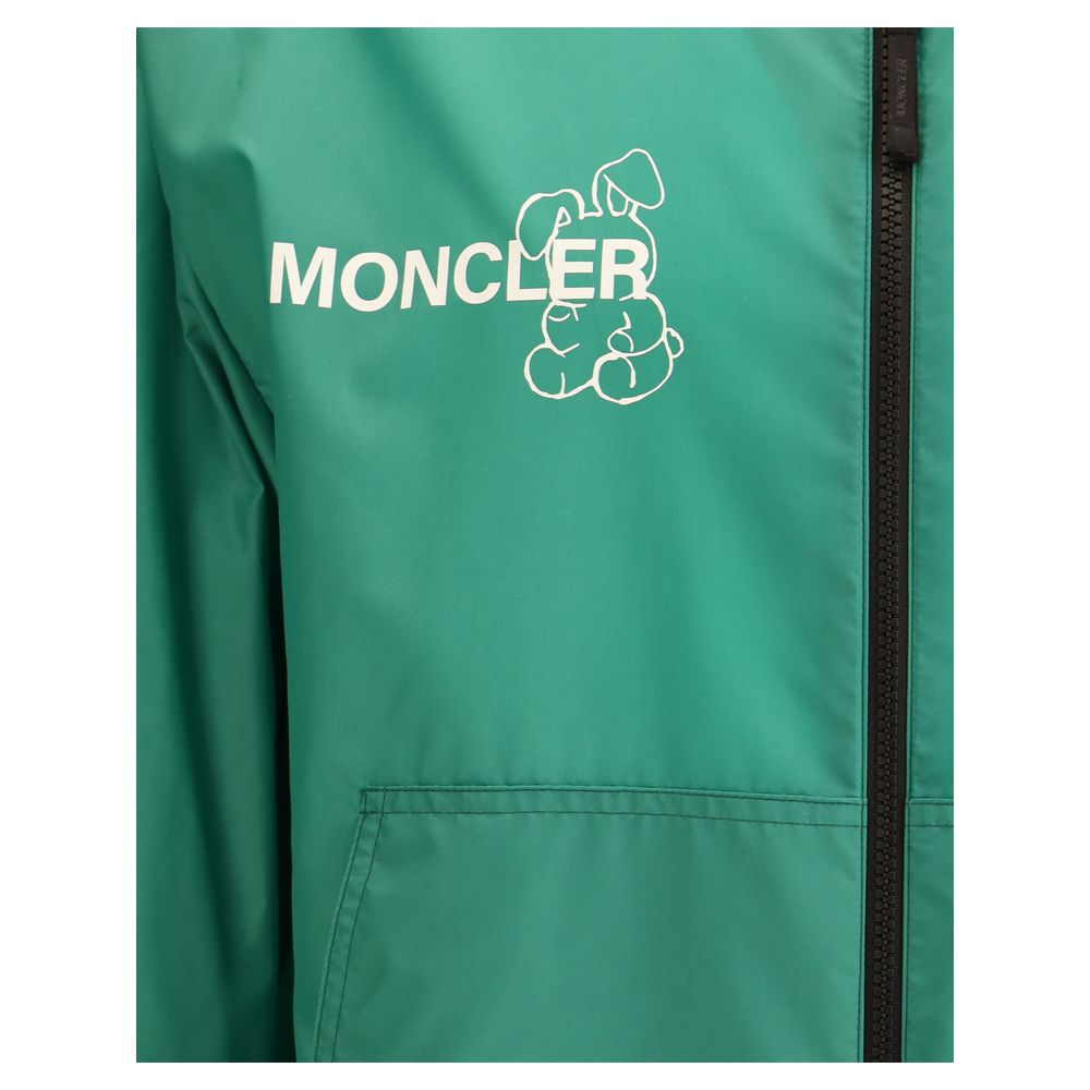 Moncler Black Nylon Ostria Hooded Bomber Jacket