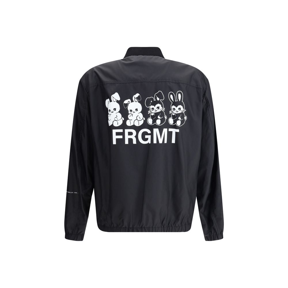 Moncler Navy Nylon Hooded Bomber Jacket Elegance