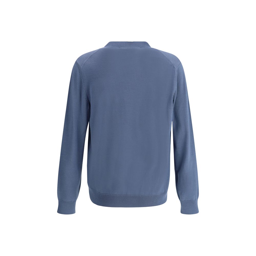 Maison Kitsuné Grey Wool Cardigan for Effortless Elegance