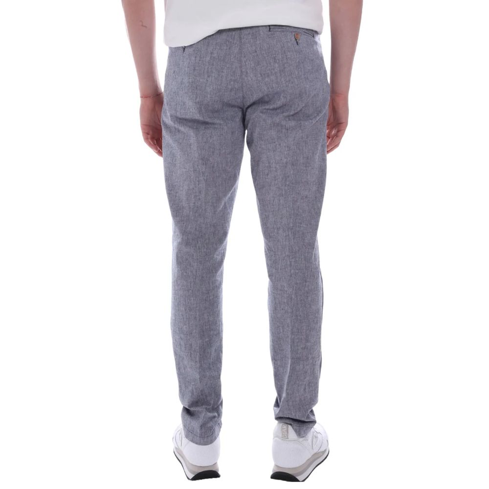 Yes Zee Light Blue Cotton Trousers for Effortless Elegance
