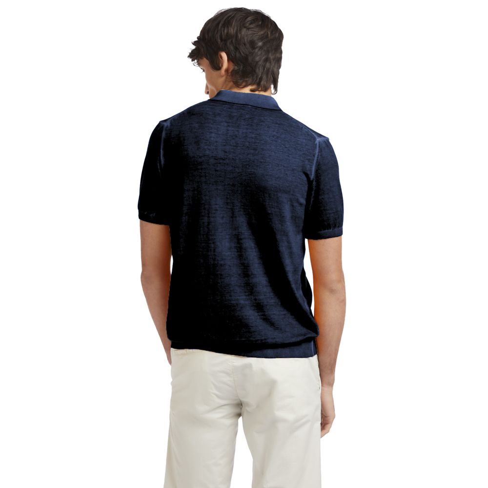 AT.P.CO Blue Cotton Polo Shirt for Effortless Elegance