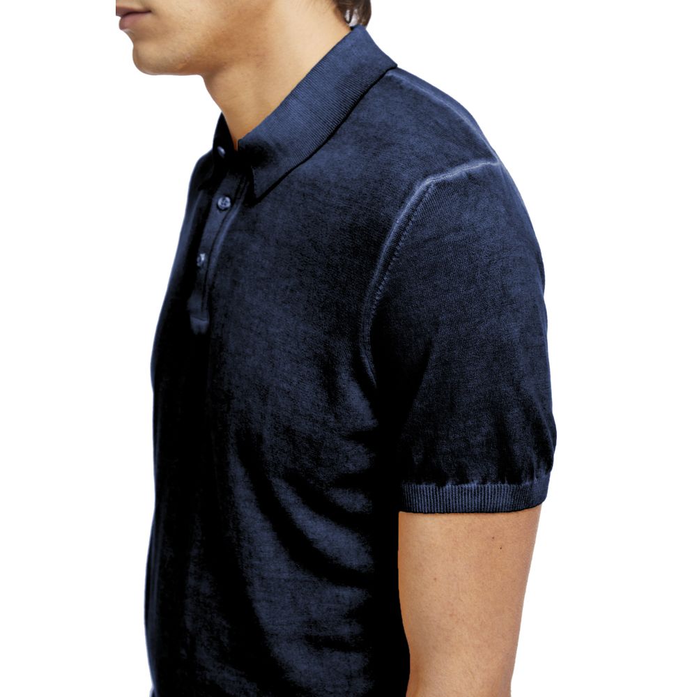 AT.P.CO Blue Cotton Polo Shirt for Effortless Elegance