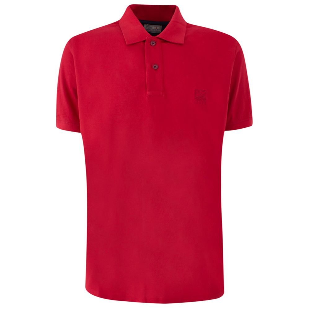 Yes Zee Red Cotton Polo Shirt for Distinctive Style