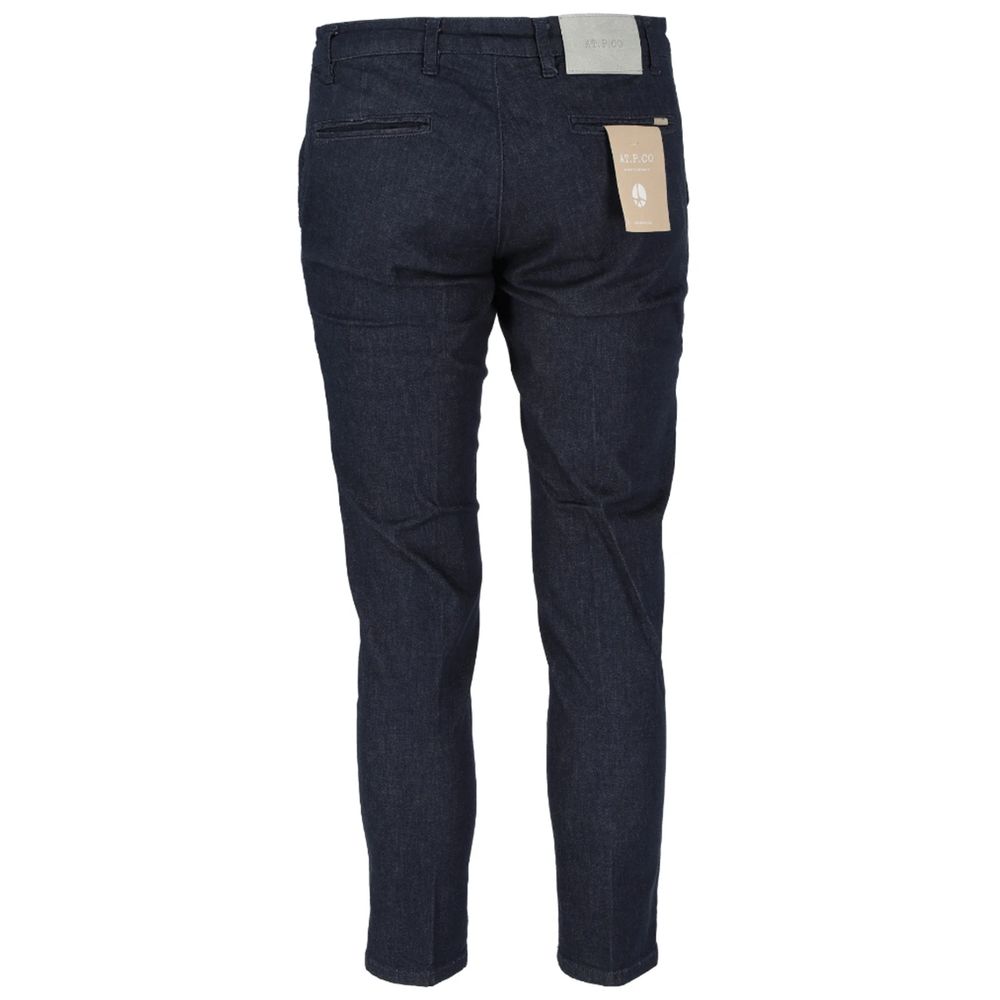 AT.P.CO Blue Cotton Jeans for Effortless Elegance