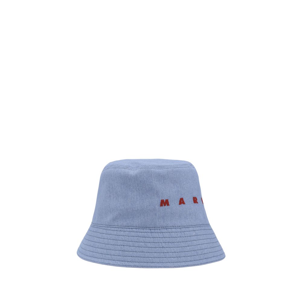 Marni Red Cotton Bucket Hat - Contemporary Elegance Redefined