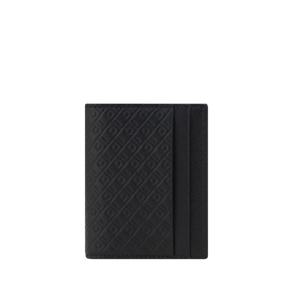 Ferragamo Black Premium Leather Billfold Card Holder