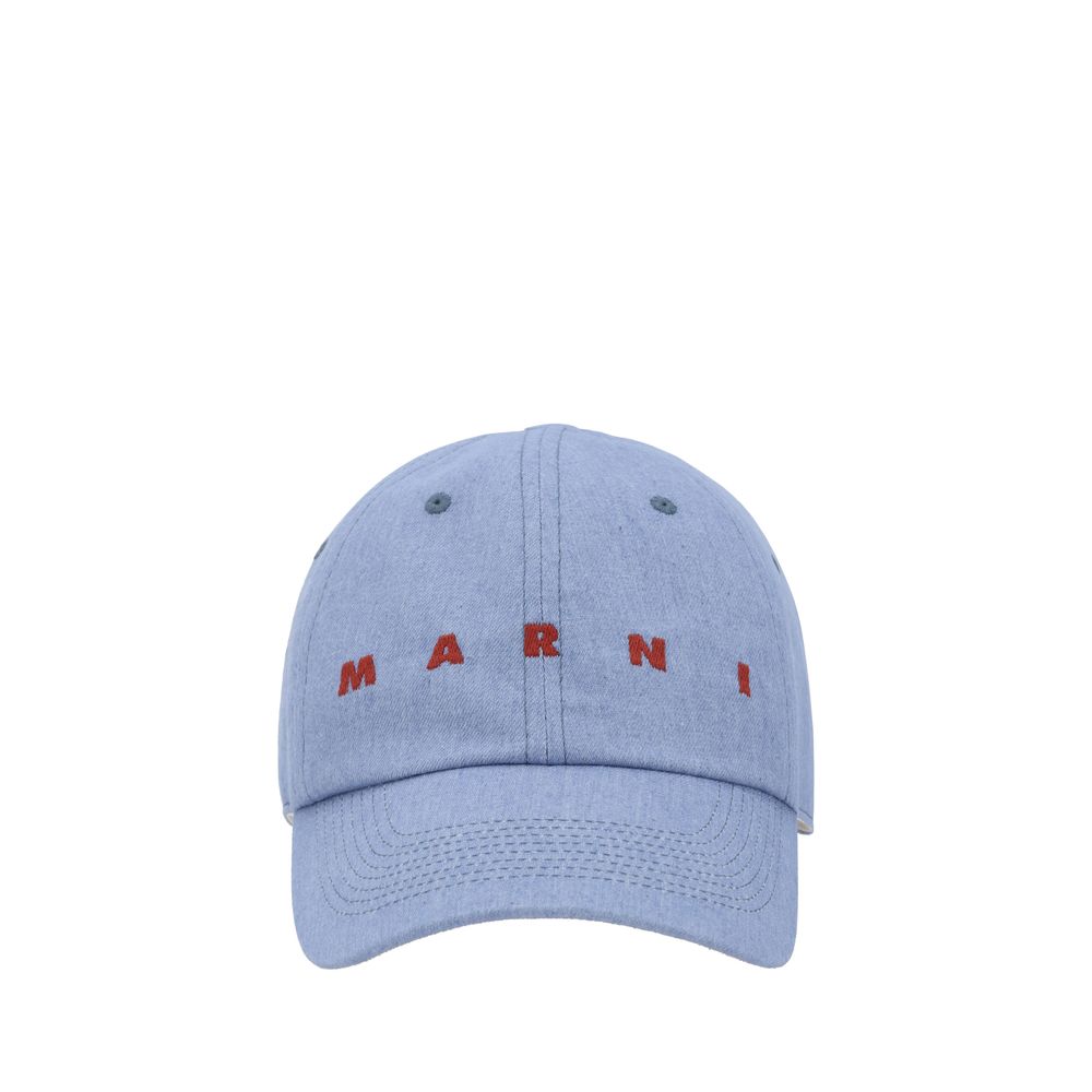 Marni Black Cotton Baseball Hat for Elevated Casual Elegance