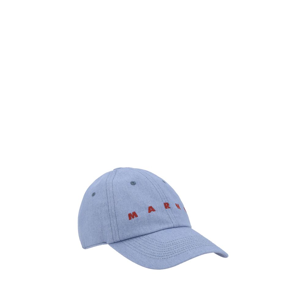 Marni Black Cotton Baseball Hat for Elevated Casual Elegance