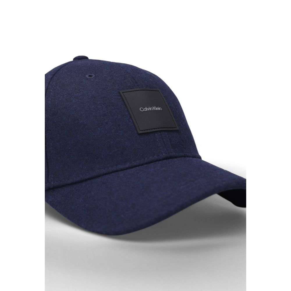 Calvin Klein Blue Wool Hat for Elevated Style
