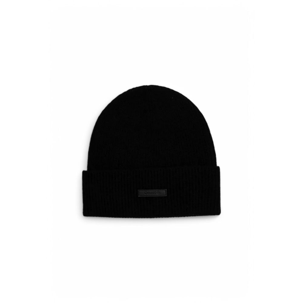 Calvin Klein Black Cashmere Beanie Hat for Elevated Style