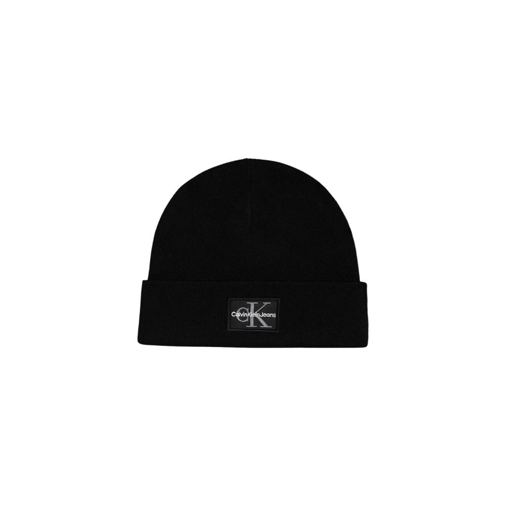 Calvin Klein Black Cotton Beanie Hat for Elevated Style
