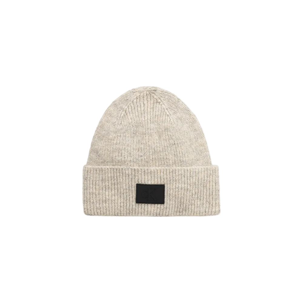 Calvin Klein Jeans Gray Acrylic Beanie Hat for Elevated Style