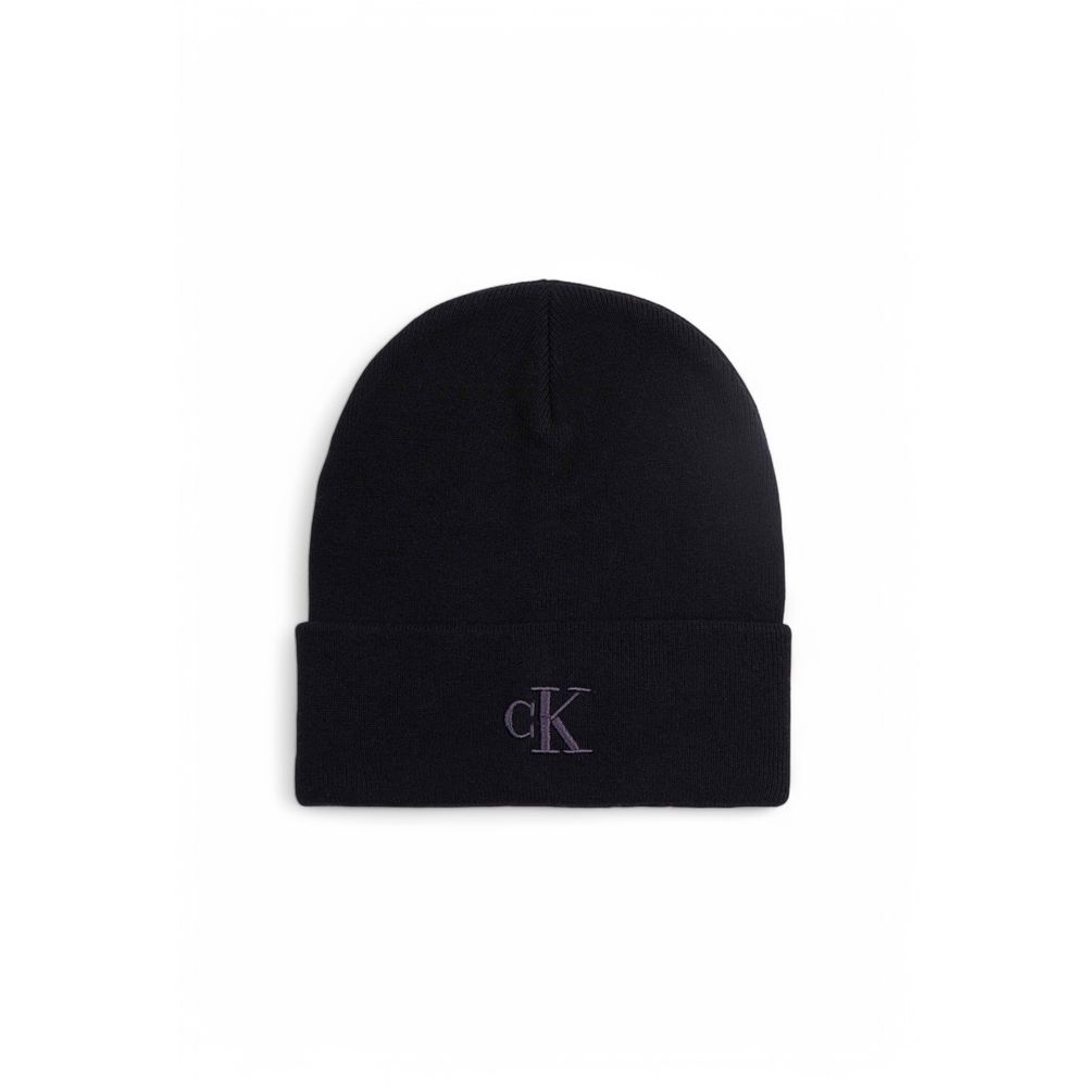Calvin Klein Jeans Black Wool Hat for Elevated Style