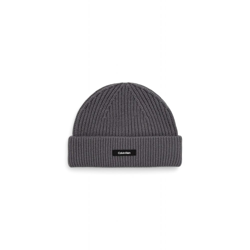 Calvin Klein Gray Organic Cotton Beanie Hat for Elevated Style