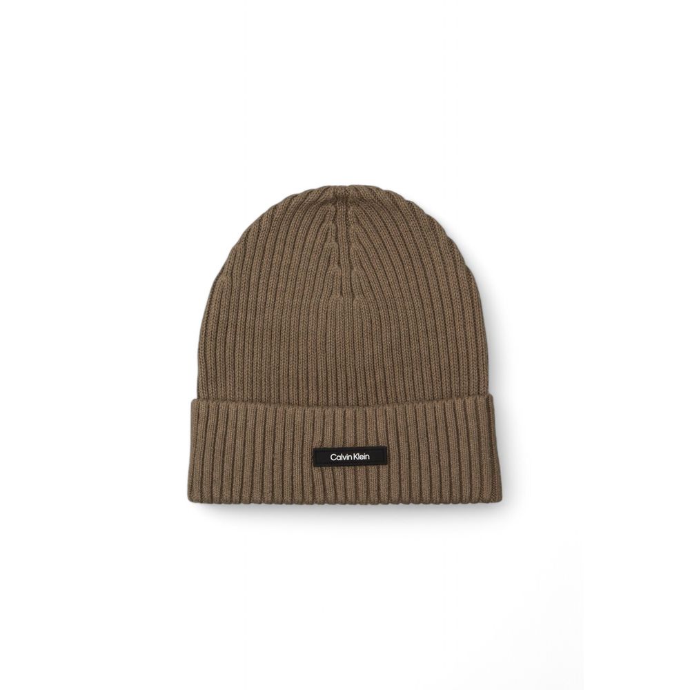 Calvin Klein Beige Organic Cotton Beanie for All Seasons