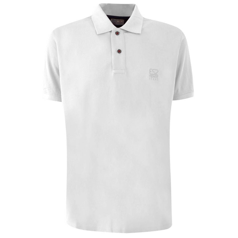 Yes Zee White Cotton Polo Shirt for Elevated Style