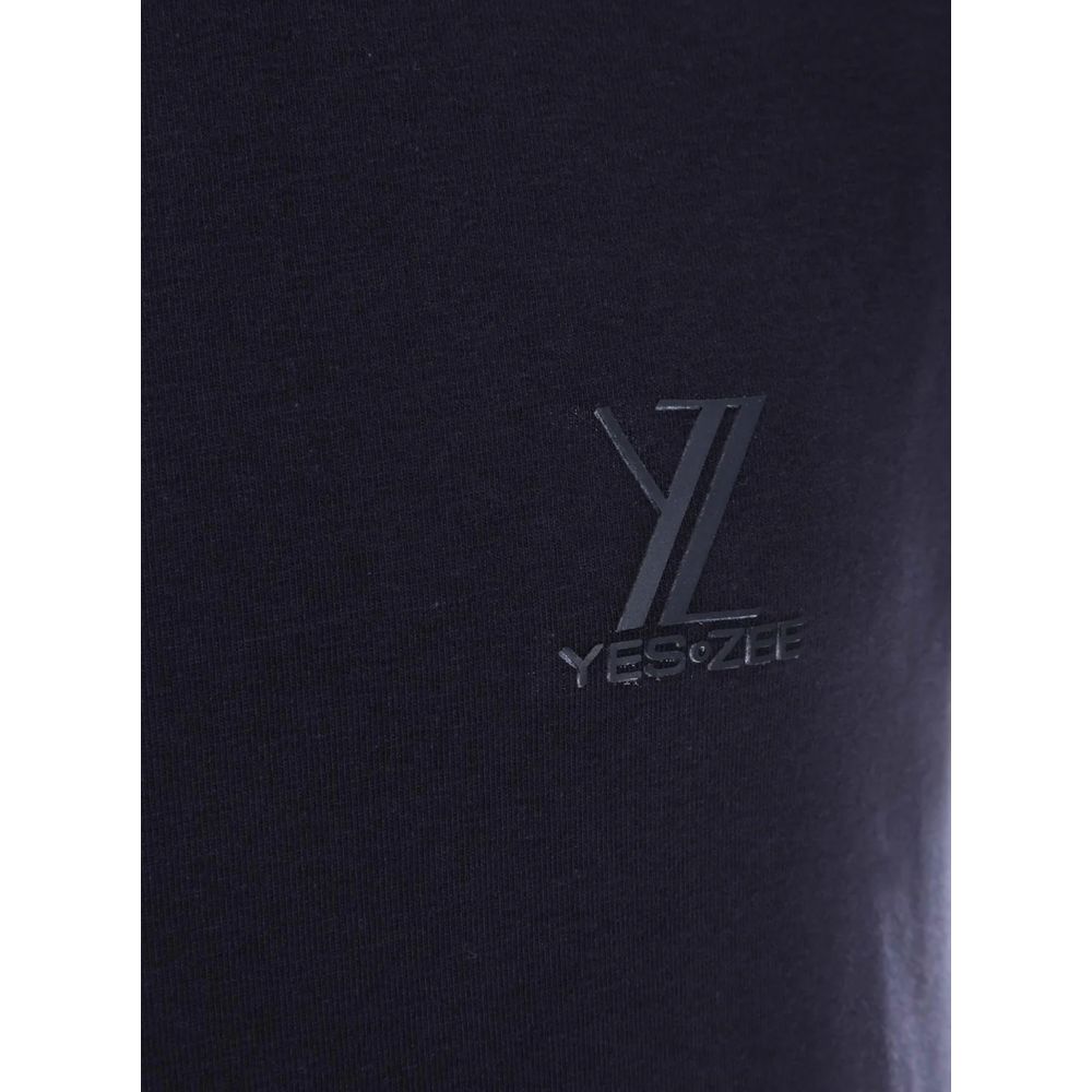 Yes Zee Blue Cotton T-Shirt for Effortless Elegance