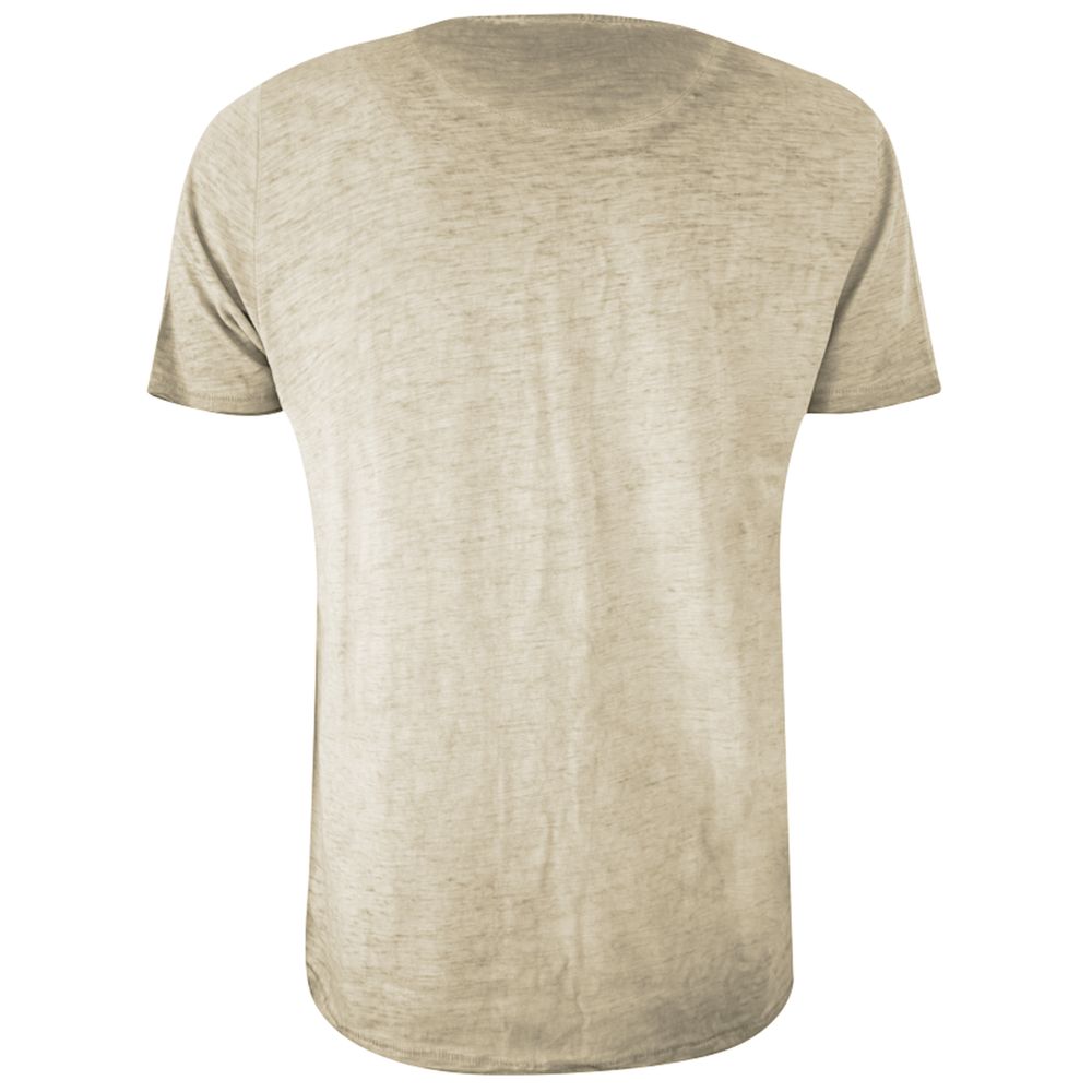 Yes Zee Beige Cotton T-Shirt for Elevated Casual Style