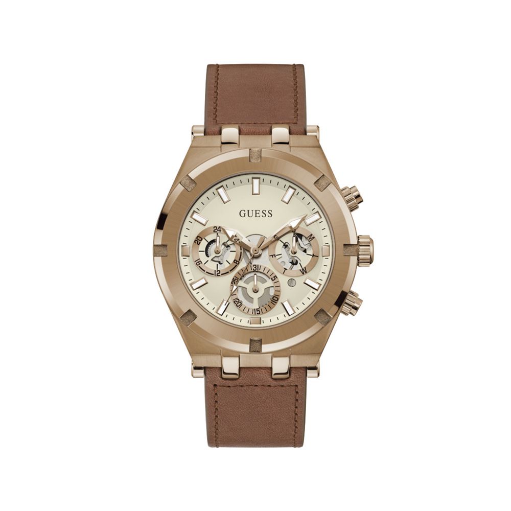Guess Brown Leather Watch - Timeless Elegance Redefined