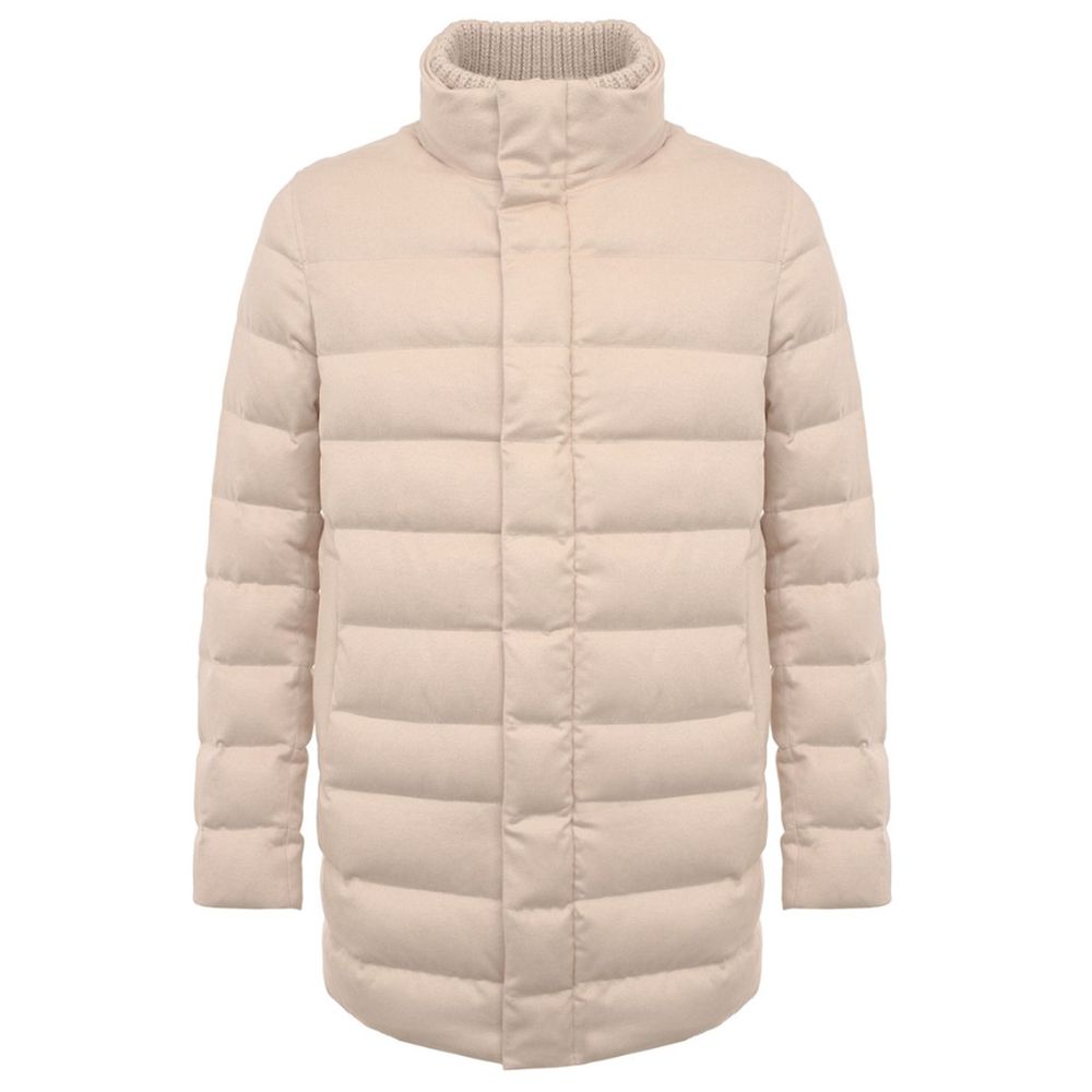 Herno Beige Silk Jacket - Luxury Outerwear Elegance