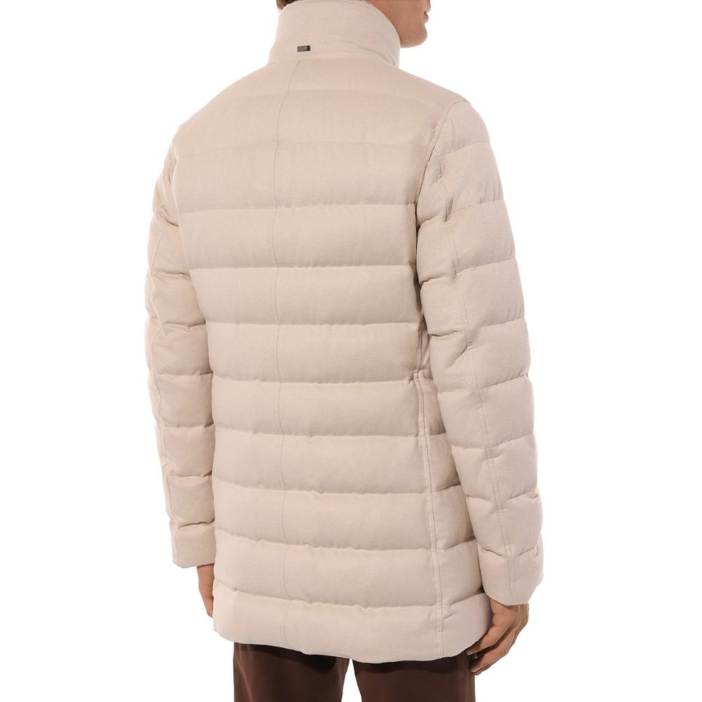 Herno Beige Silk Jacket - Luxury Outerwear Elegance