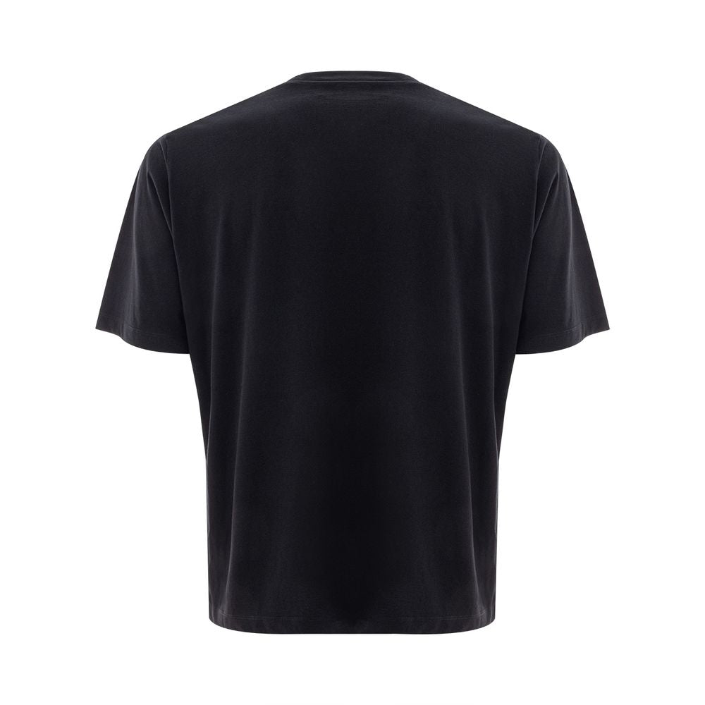 Dsquared² Black Cotton T-Shirt With Signature Logo Print