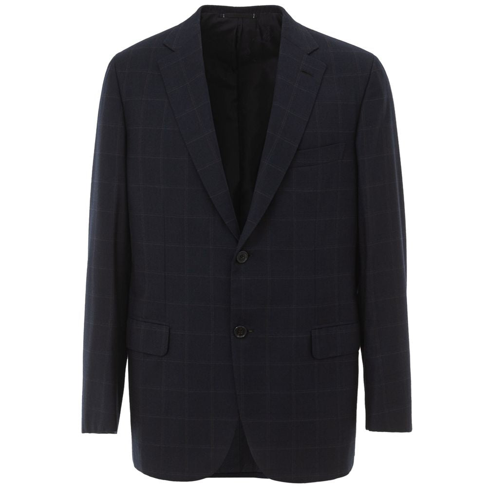 Brioni Blue Wool Blazer with Timeless Elegance and Style
