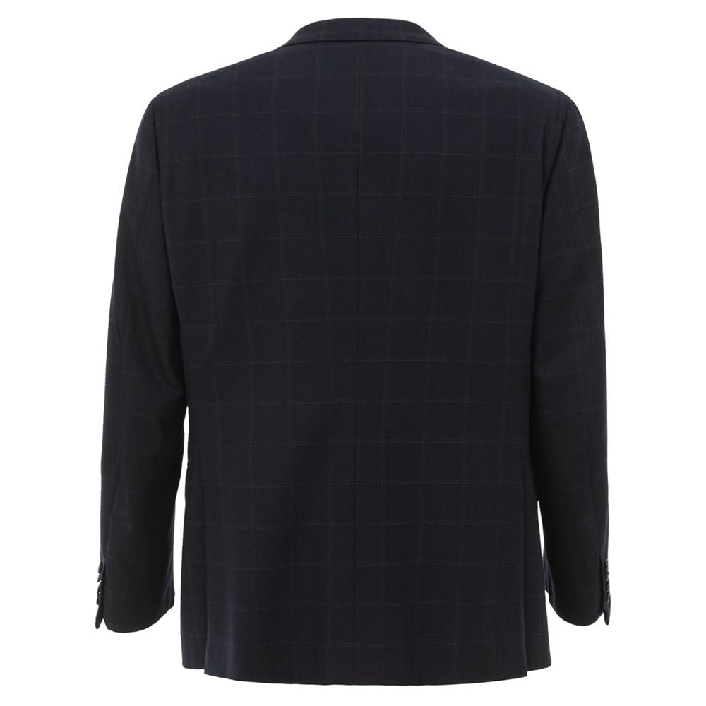 Brioni Blue Wool Blazer with Timeless Elegance and Style