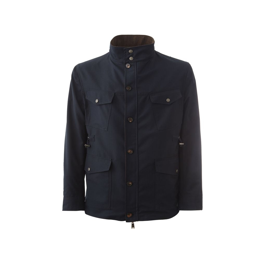 Lardini Blue Wool Jacket for Sophisticated Style