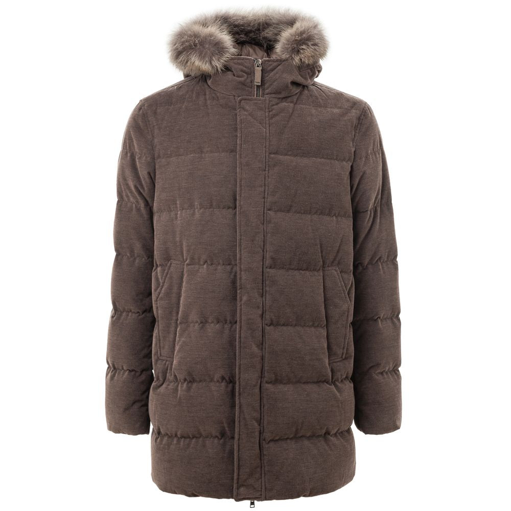 Herno Brown Cotton Jacket for Elevated Everyday Style