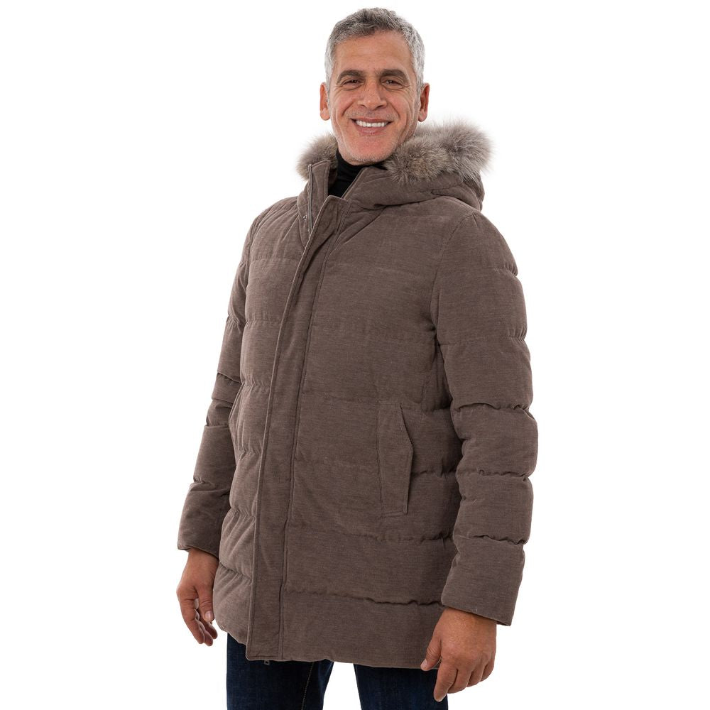 Herno Brown Cotton Jacket for Elevated Everyday Style