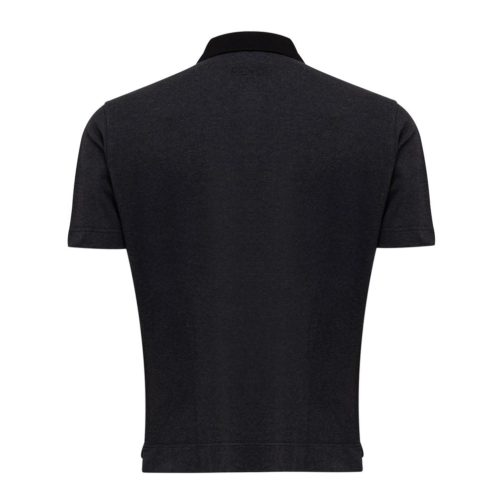 Fendi Black Cotton Polo Shirt - Timeless Sophistication