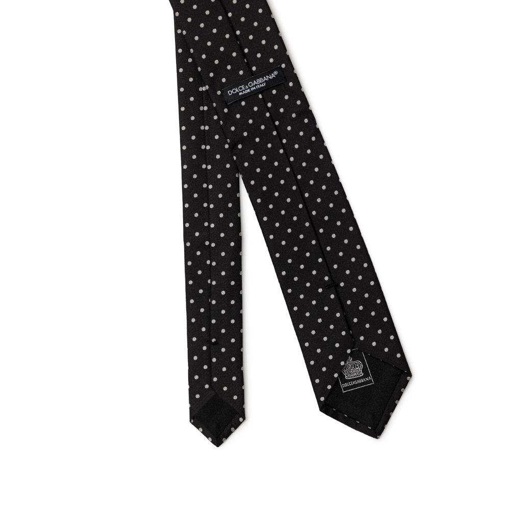 Dolce & Gabbana Black Silk Tie & Bowtie Collection