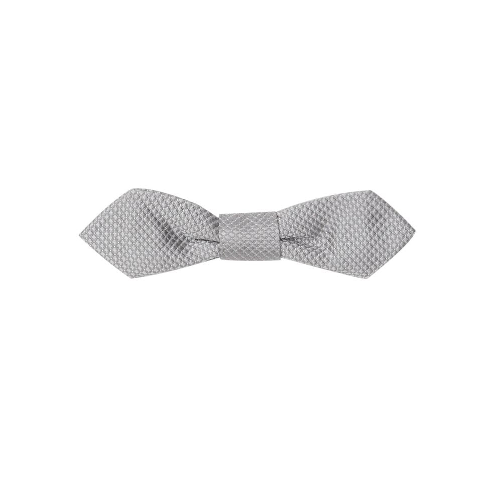 Dolce & Gabbana Silver Silk Tie & Bowtie Set for Elegance