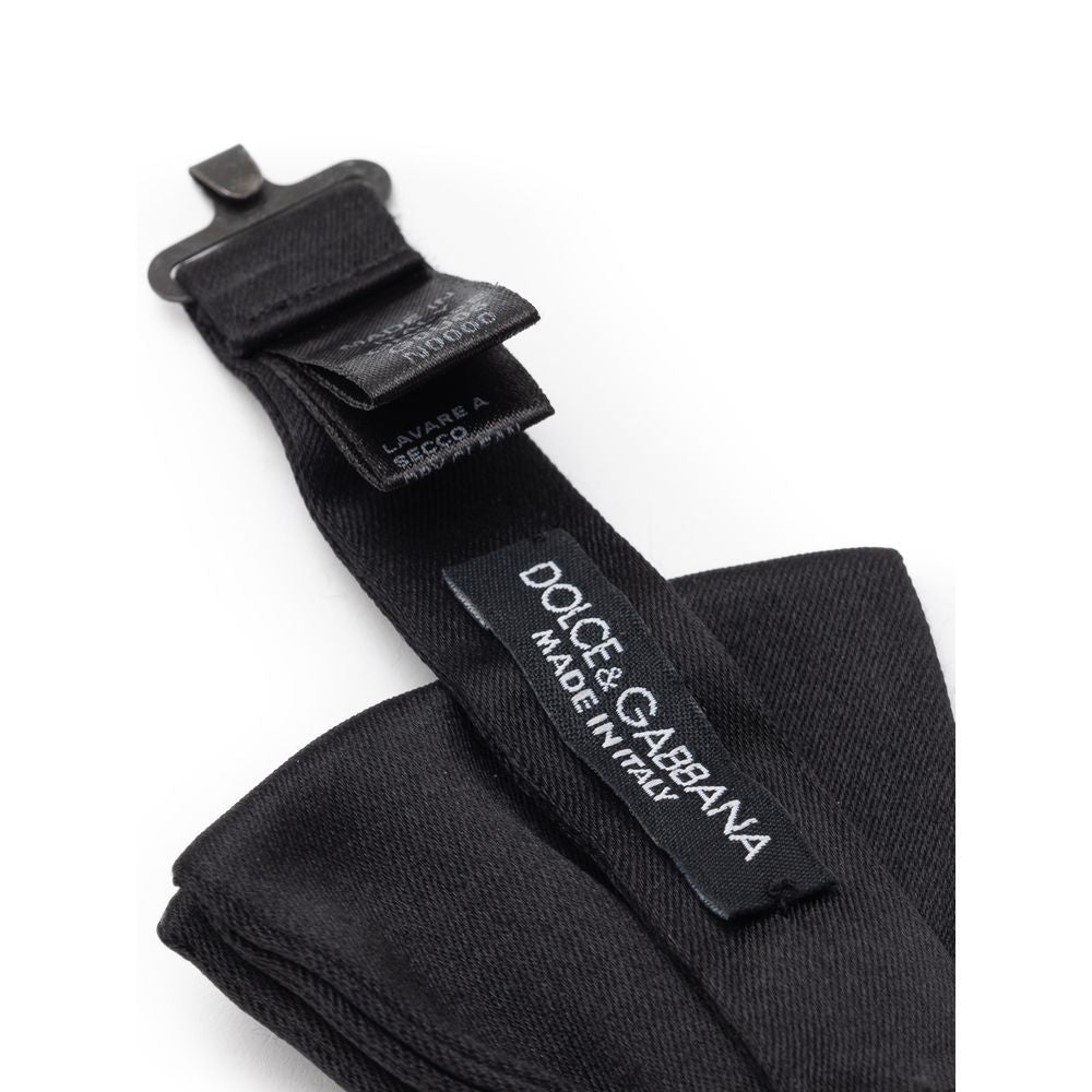 Dolce & Gabbana Black Silk Tie & Bowtie Elegance