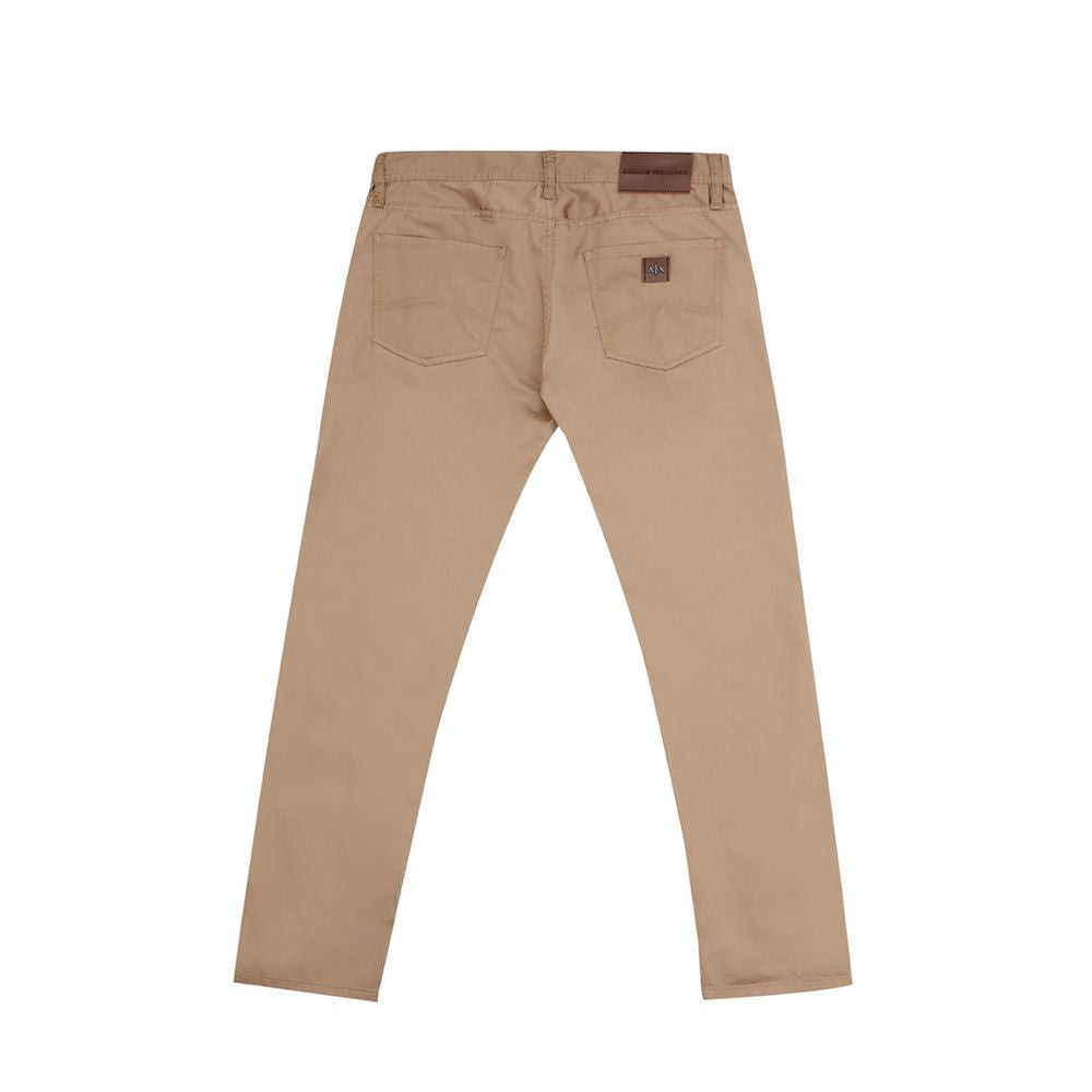 Armani Exchange Brown Cotton Chinos for Elevated Style