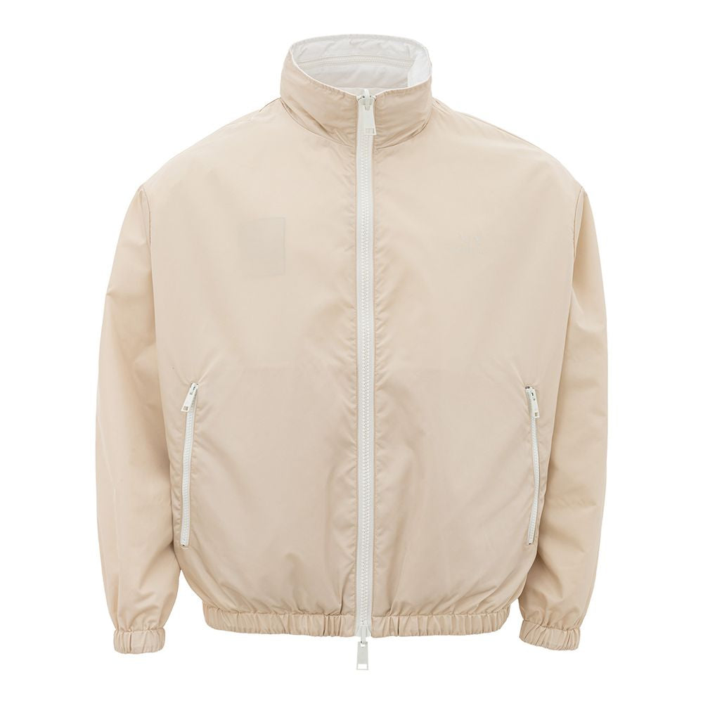 Armani Exchange Beige Cotton Jacket for the Modern Aesthetic