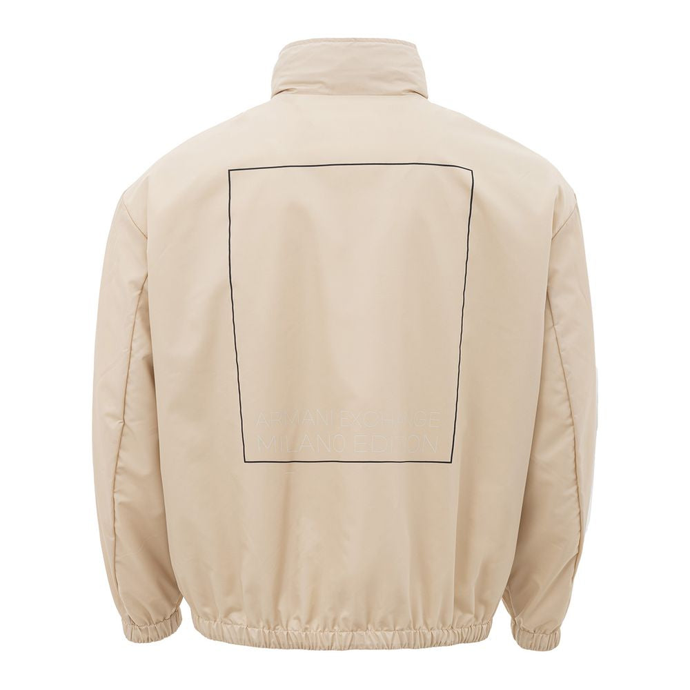 Armani Exchange Beige Cotton Jacket for the Modern Aesthetic