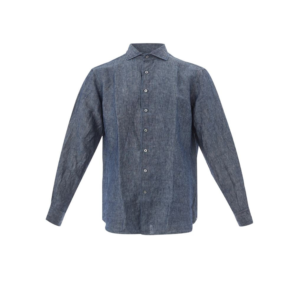 Lardini Blue Flax Shirt for Effortless Sophistication