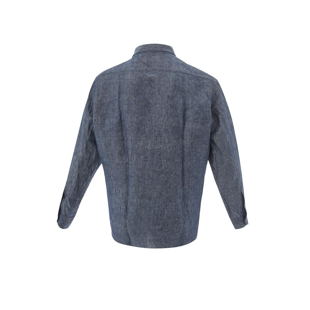 Lardini Blue Flax Shirt for Effortless Sophistication