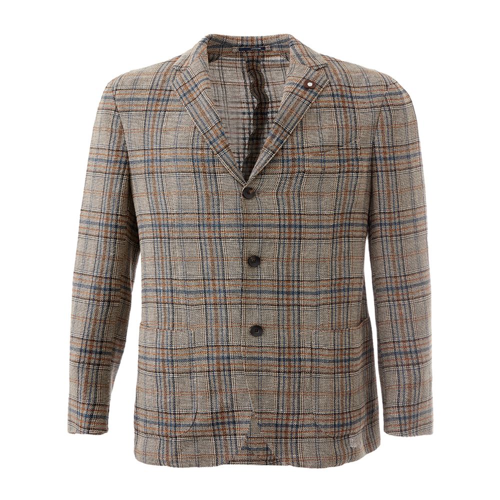 Lardini Multicolor Linen Jacket for Timeless Sophistication