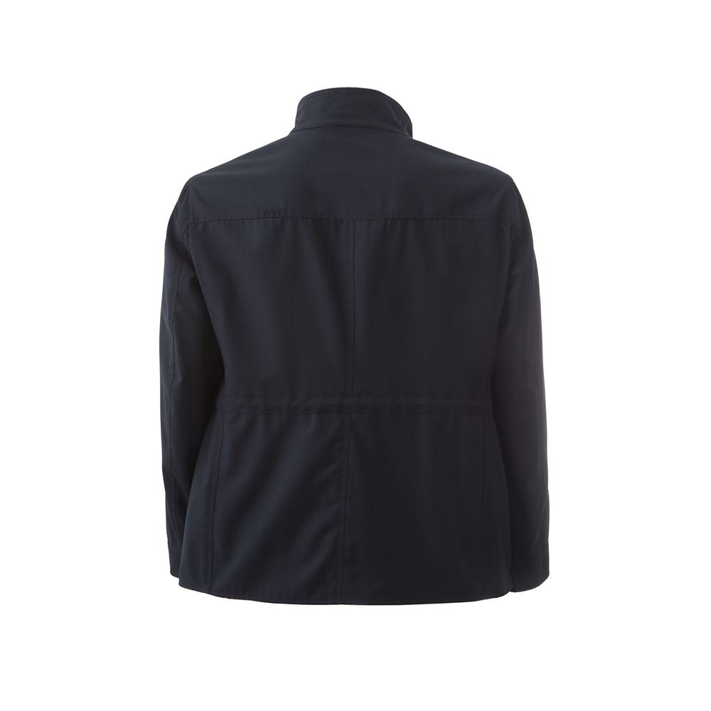 Lardini Navy Wool Blend Jacket for Refined Style