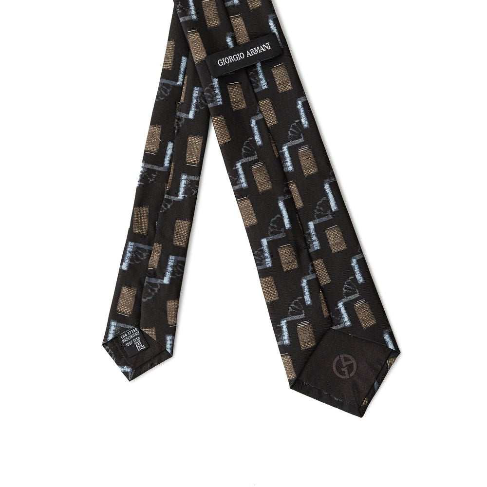 Giorgio Armani Black Silk Tie for Timeless Elegance