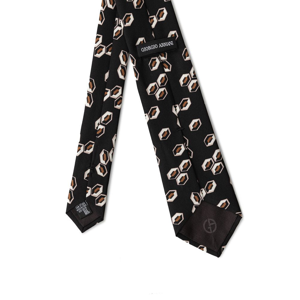 Giorgio Armani Black Silk Tie for Timeless Elegance