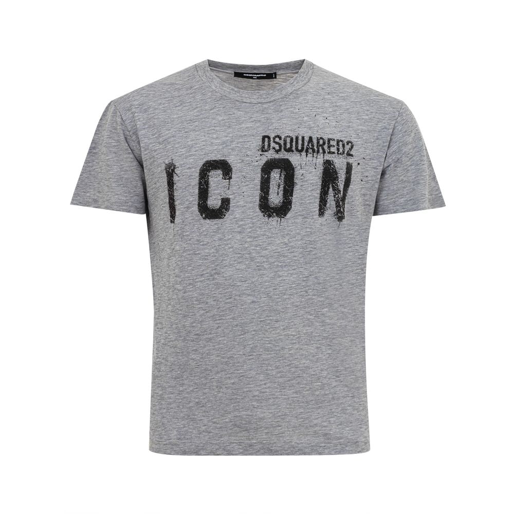 Dsquared² Sleek Gray Cotton Tee for Stylish Wardrobe