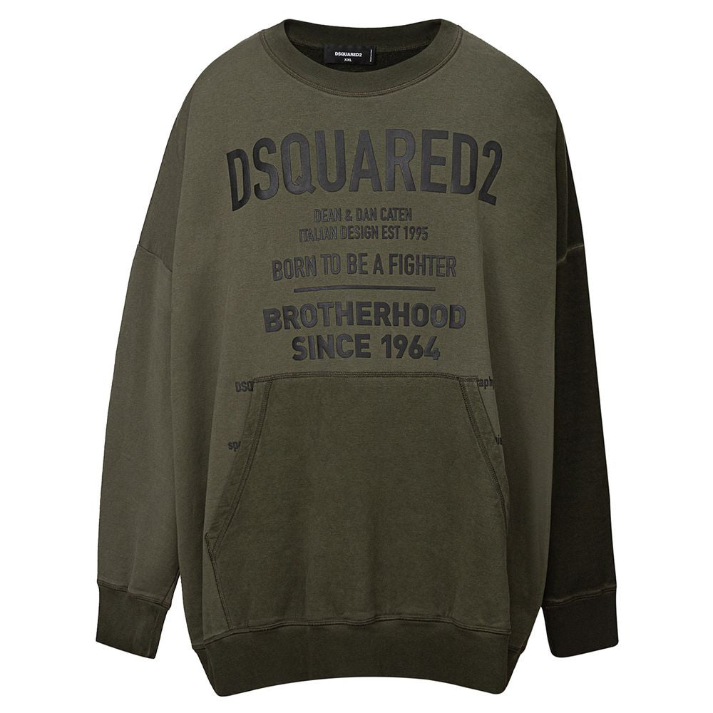 Dsquared² Green Cotton Sweater for Elevated Casual Style