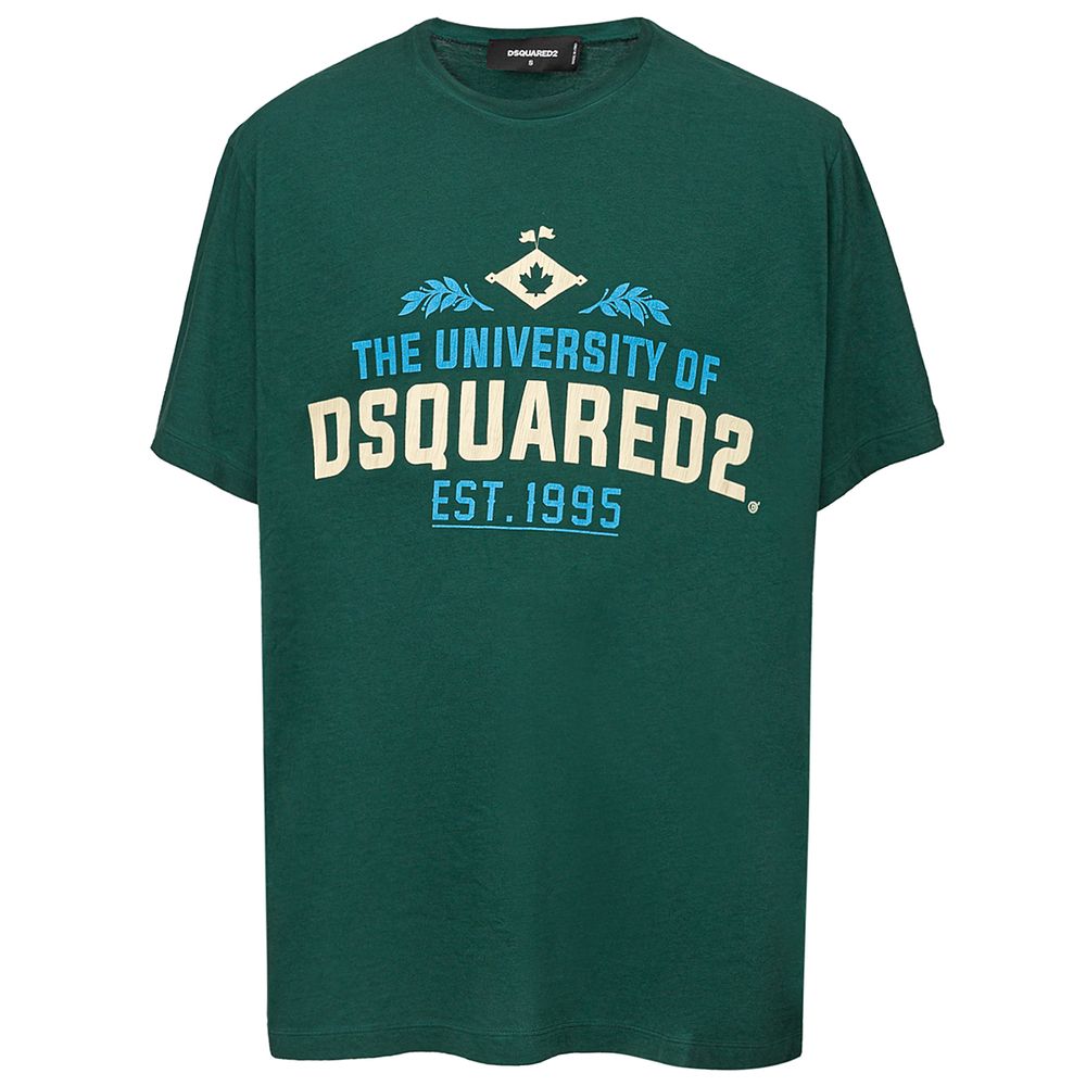 Dsquared² Green Cotton T-Shirt for Elevated Casual Style
