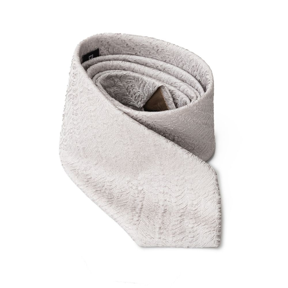 Emporio Armani Silver Silk Ties & Bowtie for Elevating Elegance
